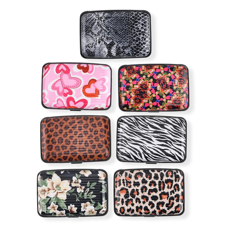 Livmore Multi Color Printed Animal Pattern Set of 7 pcs Card Holder