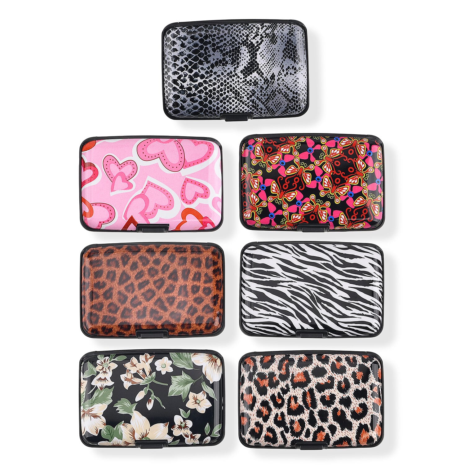 Livmore Multi Color Printed Animal Pattern Set of 7 pcs Card Holder