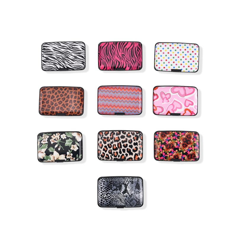Livmore Multi Color Animal Print Set of 10pcs Card Holder Set with RFID Protection