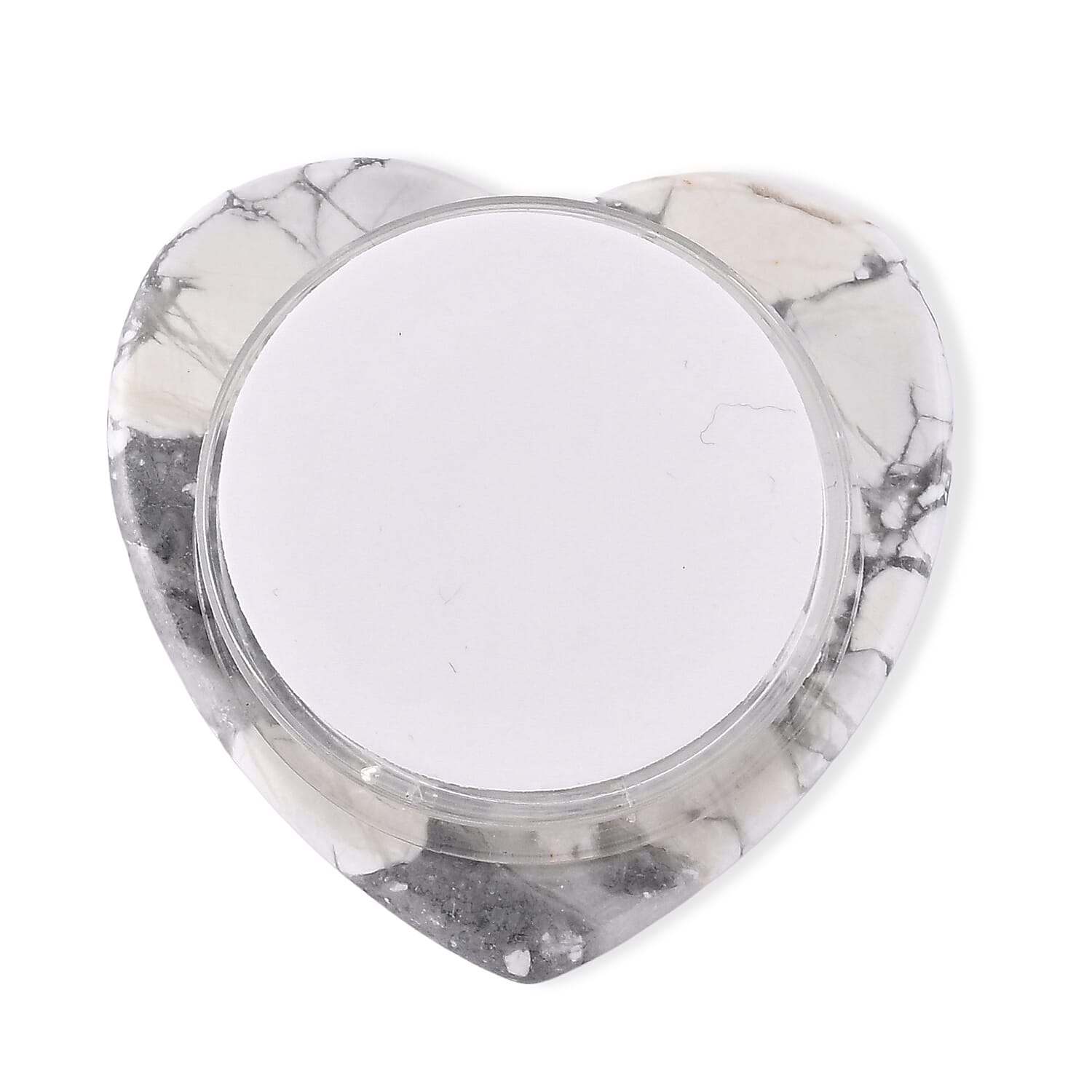Howlite Heart Phone Holder (50x50mm) 150.00 ctw