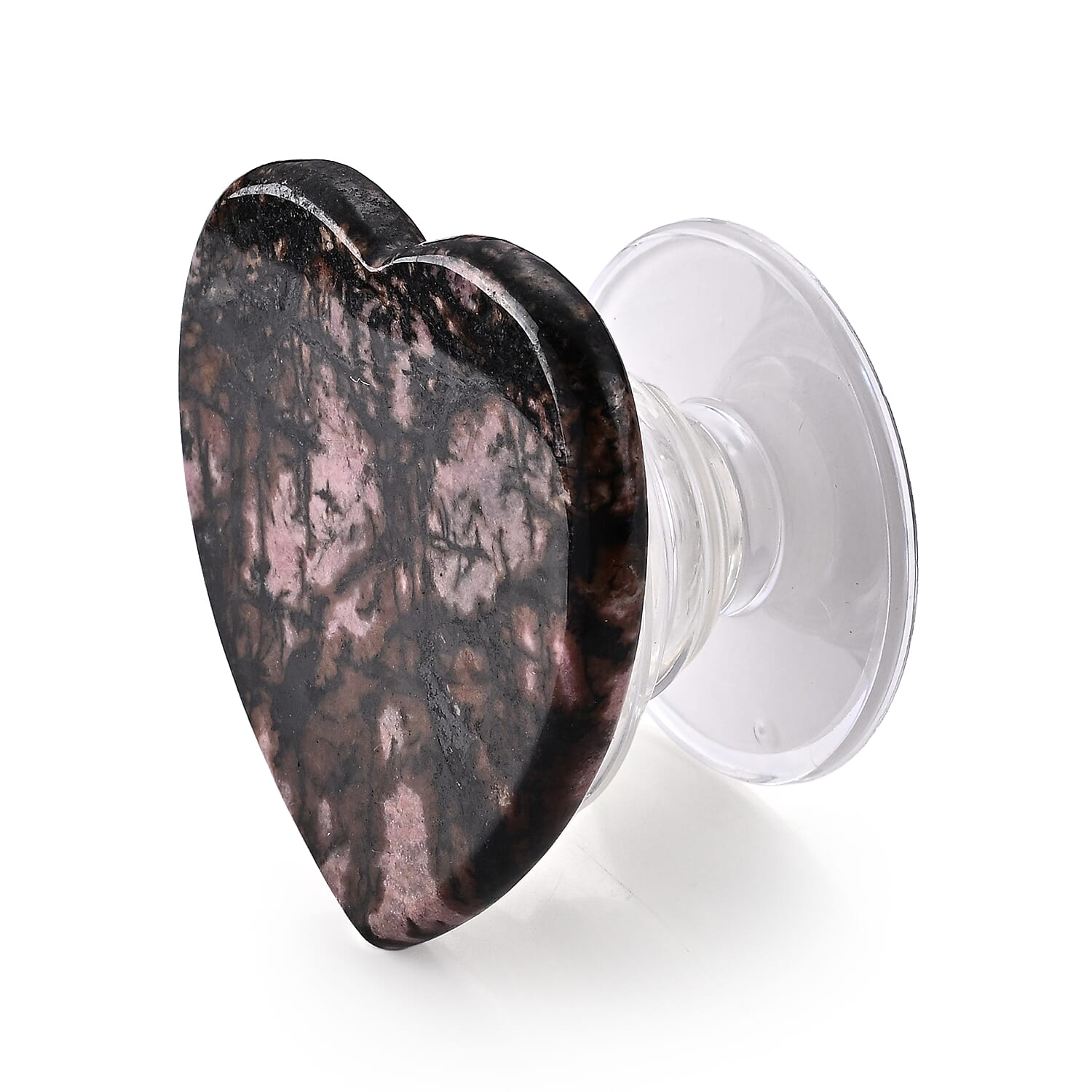 Rhodonite Heart Phone Holder (50x50mm) 150.00 ctw