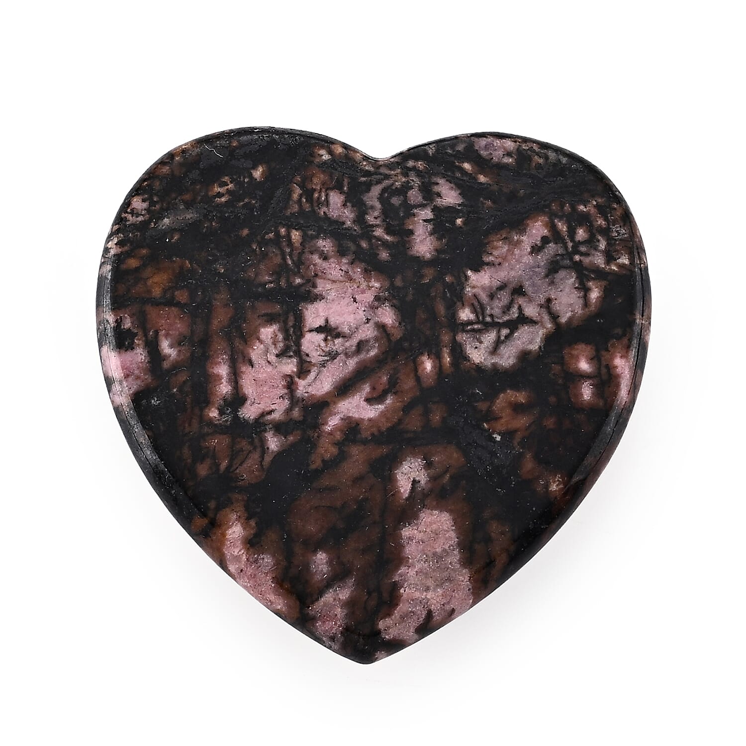Rhodonite Heart Phone Holder (50x50mm) 150.00 ctw