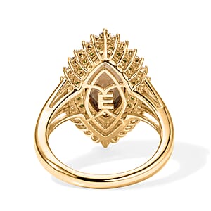 EverTrue Autumn Alexite and Multi Gemstone 5.00 ctw Radiant Forest Flame Ring in 18K YG Plated (Size 6.0) (Ships in 5-7 Days)