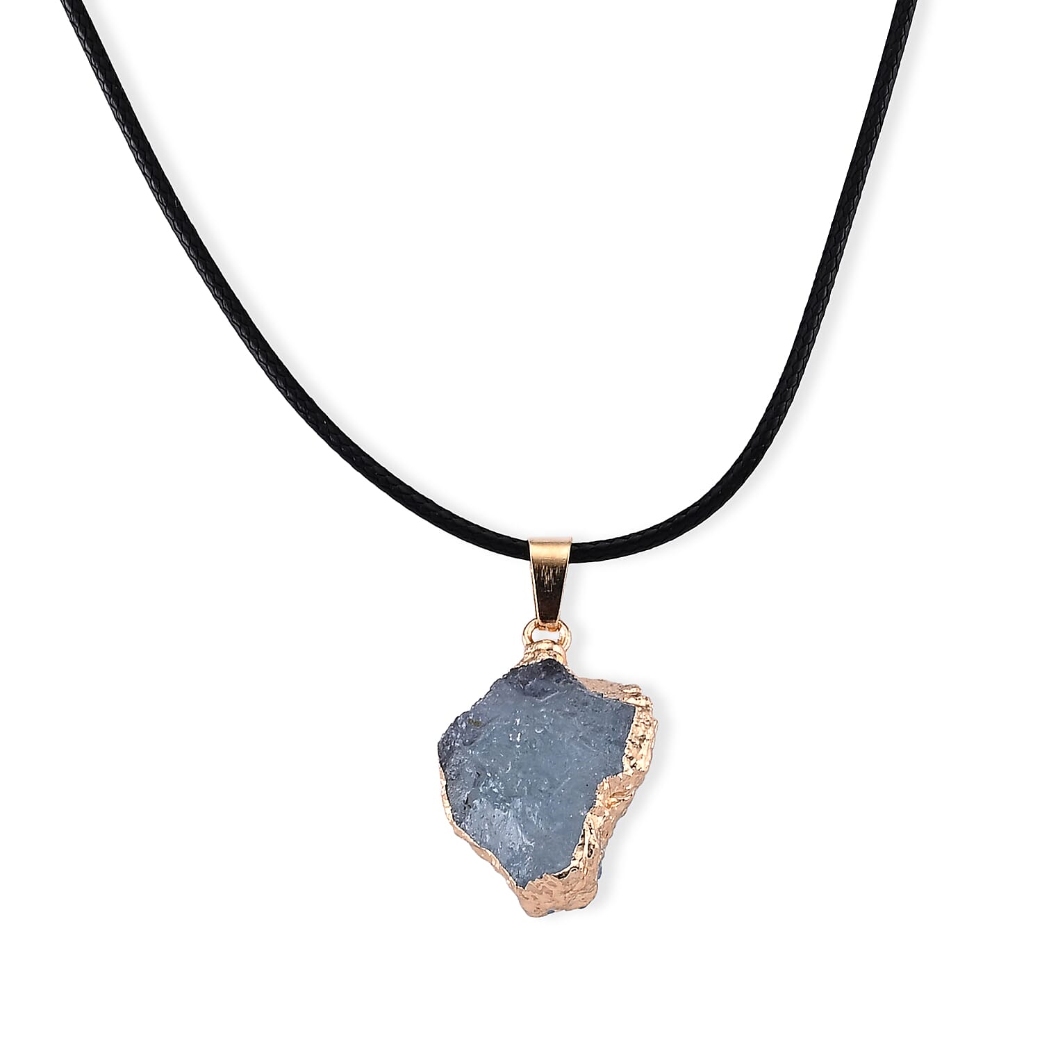 Aquamarine 15.00 ctw Pendant in Goldtone with Wax Cord Necklace (18-20 Inches)