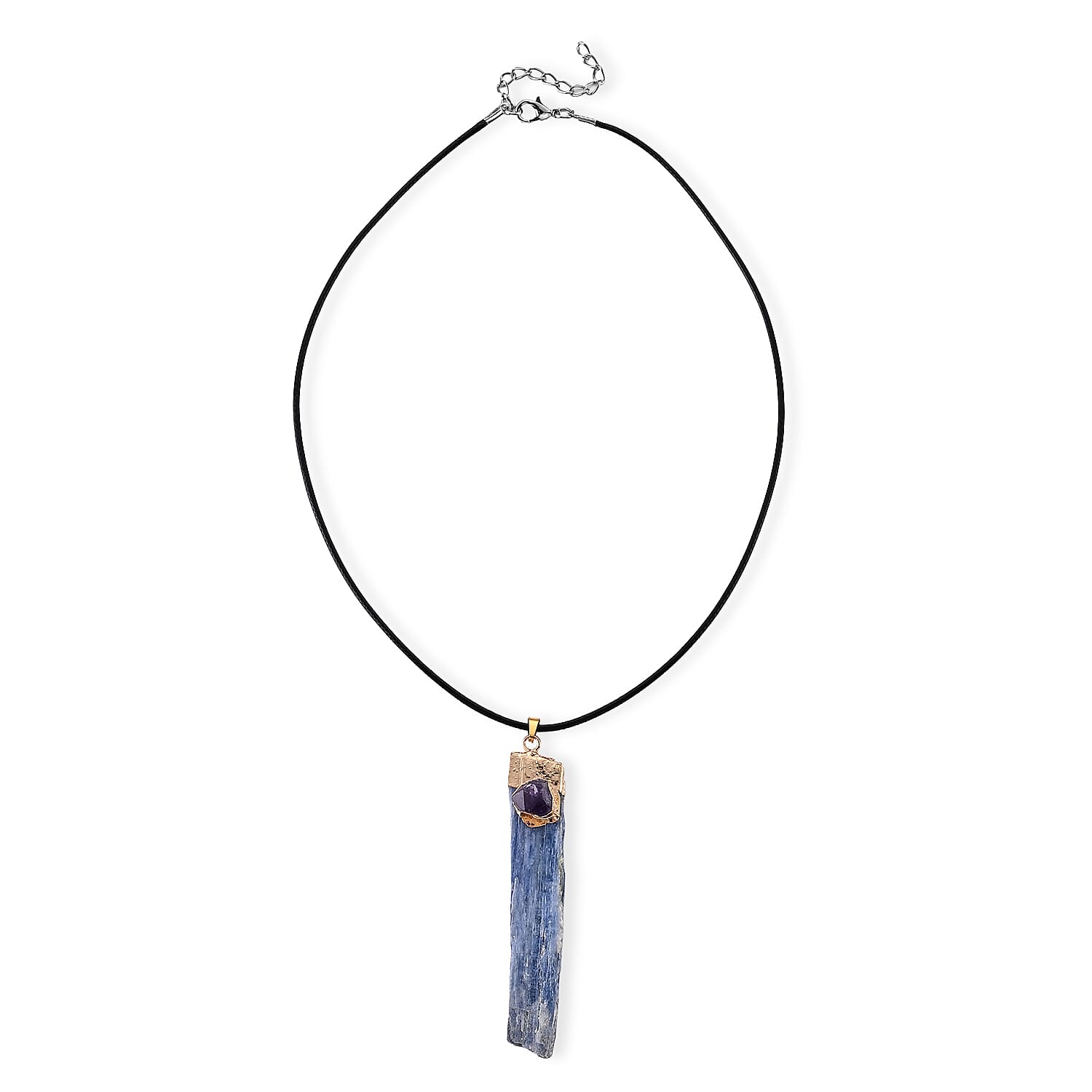 Kyanite 45.00 ctw Pendant in Goldtone with Wax Cord Necklace (18-20 Inches)