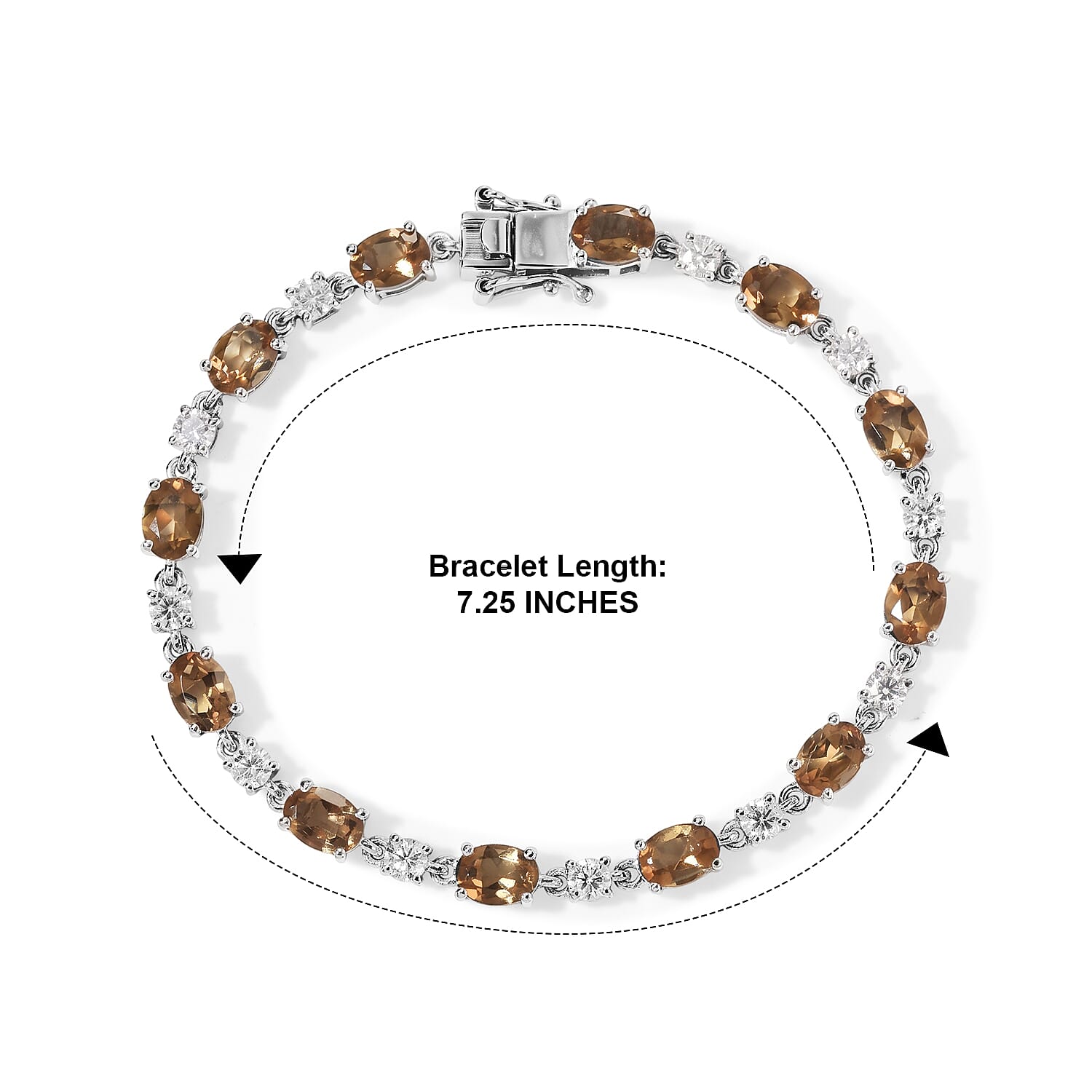 EverTrue Autumn Alexite and Moissanite 10.50 ctw Fireline Bracelet in Platinum Bond (7.25 In)