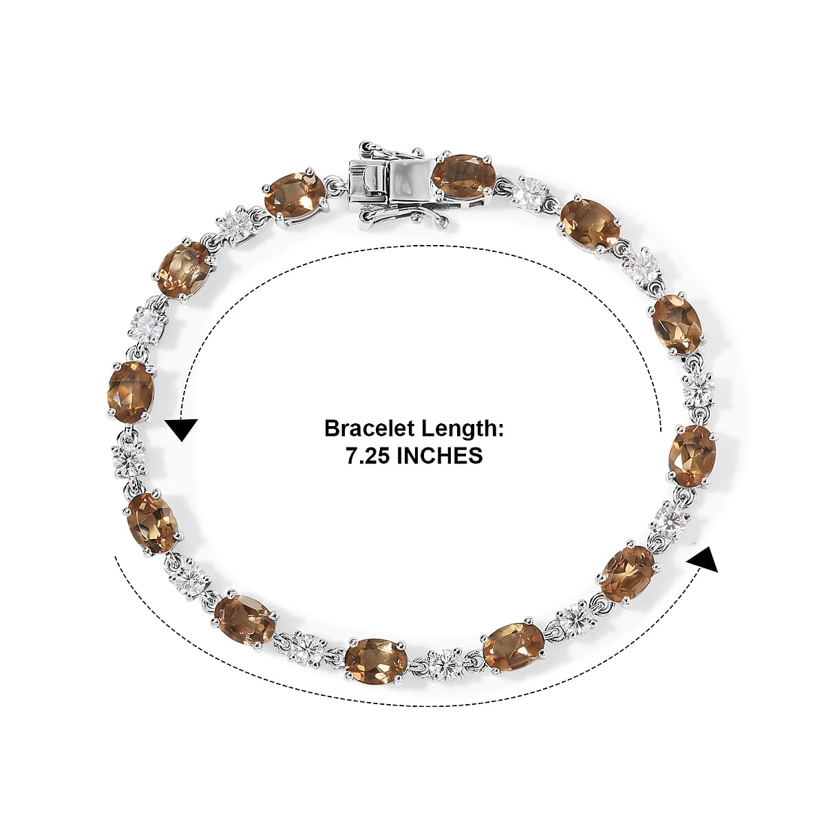 EverTrue Autumn Alexite, Moissanite Fireline Bracelet in Platinum Bond (7.25 In) 10.50 ctw image number 4
