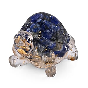 Resin with Lapis Lazuli Turtle Decor 50x30mm 10.00 ctw