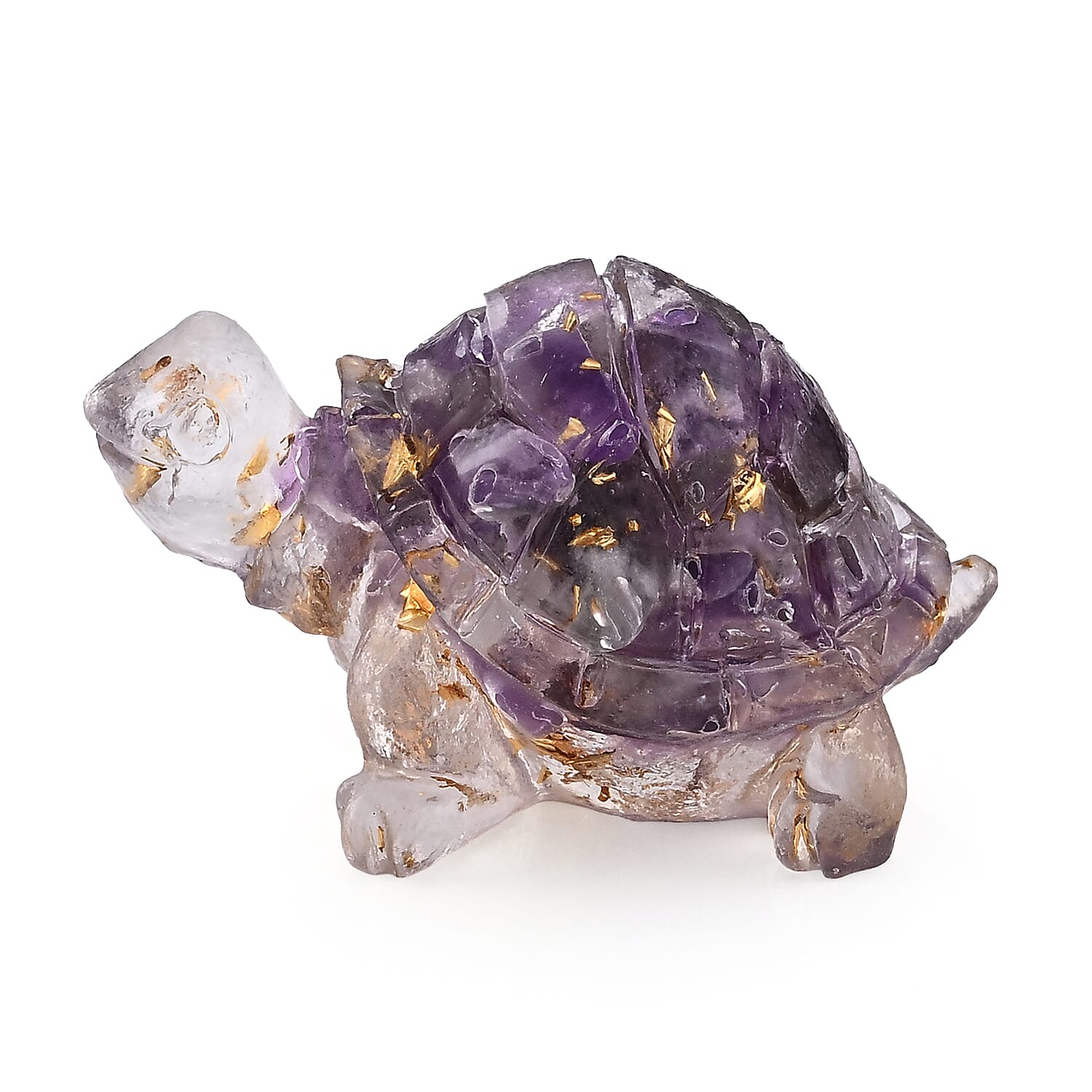 Resin with African Amethyst Turtle Decor 50x30mm 10.00 ctw