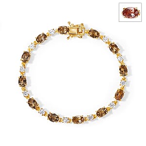 EverTrue Autumn Alexite and Moissanite 10.50 ctw Fireline Bracelet in 18K YG Plated (7.25 In) (Ships in 5-7 Days)