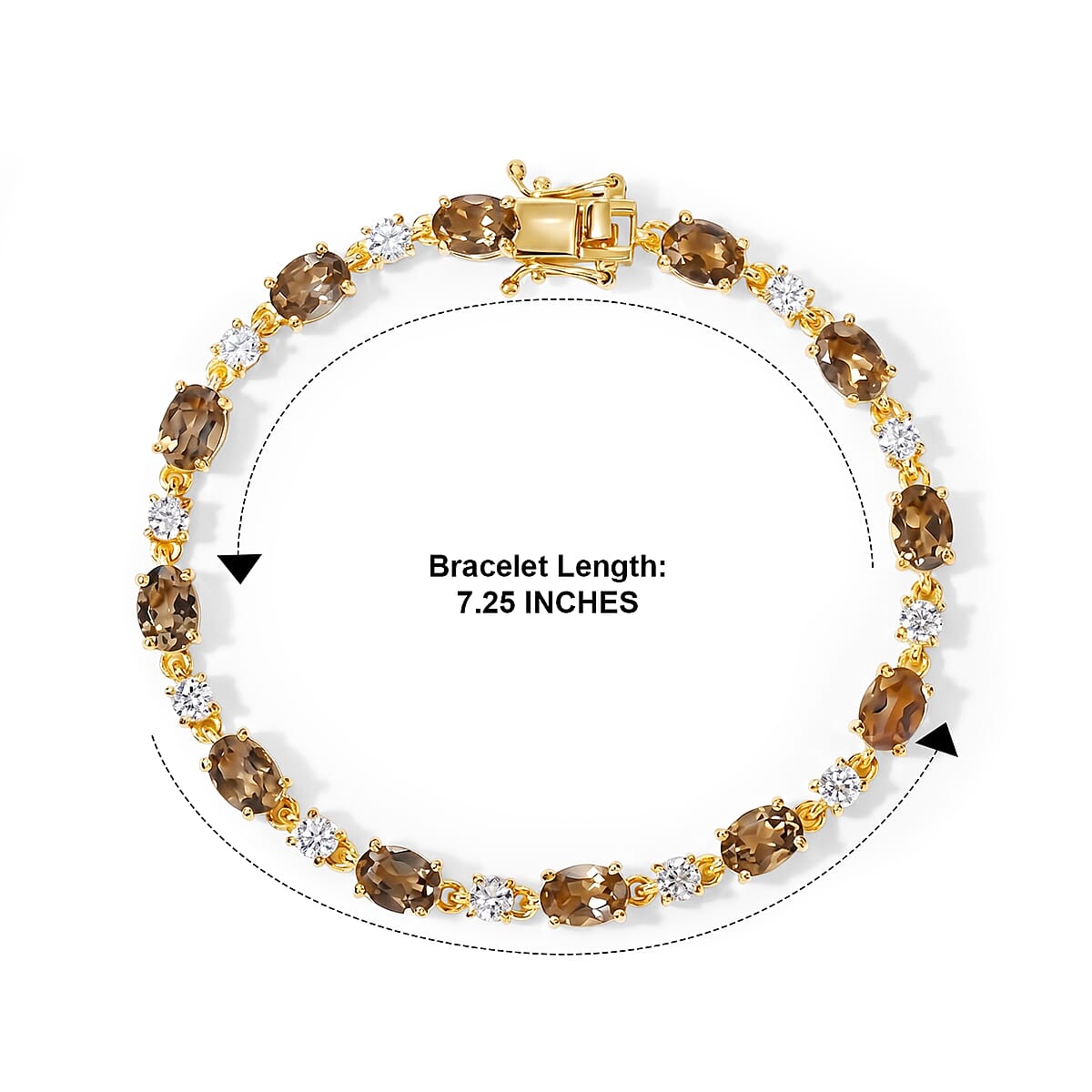 EverTrue Autumn Alexite and Moissanite 10.50 ctw Fireline Bracelet in 18K YG Plated (7.25 In) (Ships in 5-7 Days) image number 4
