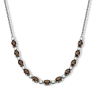 EverTrue Autumn Alexite and Moissanite 10.05 ctw Necklace in Platinum Bond 18 Inches