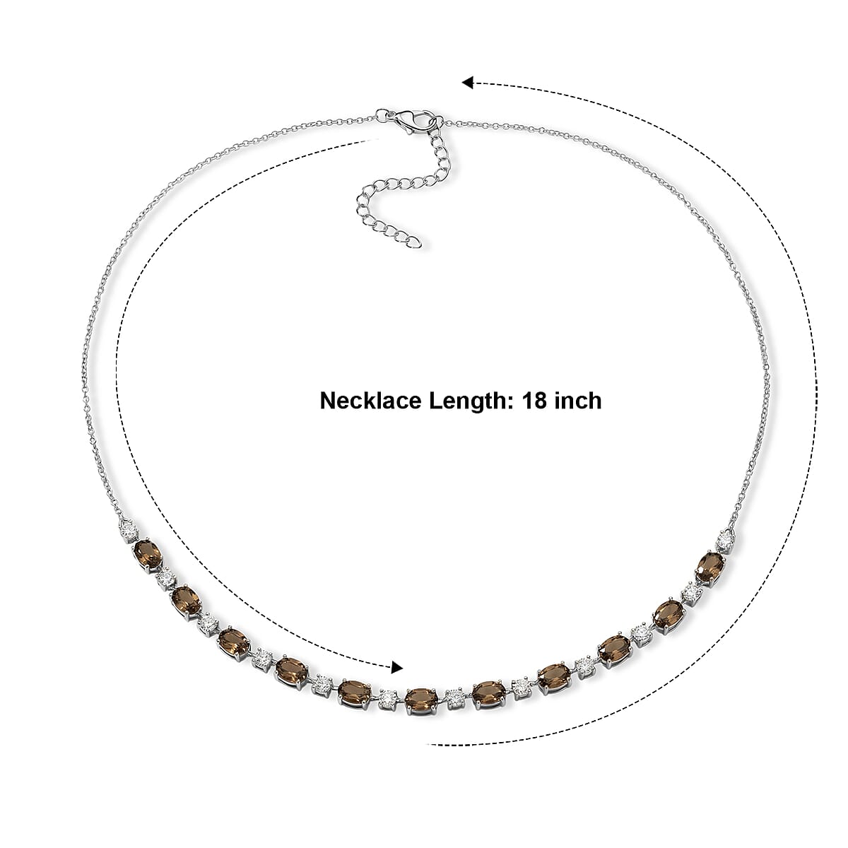 EverTrue Autumn Alexite and Moissanite 10.05 ctw Necklace in Platinum Bond 18 Inches image number 1