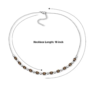 EverTrue Autumn Alexite and Moissanite 10.05 ctw Necklace in Platinum Bond 18 Inches