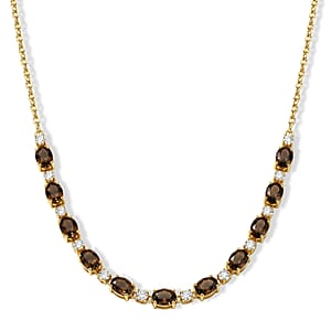 EverTrue Autumn Alexite and Moissanite 10.50 ctw Necklace in 18K YG Plated 18 Inches