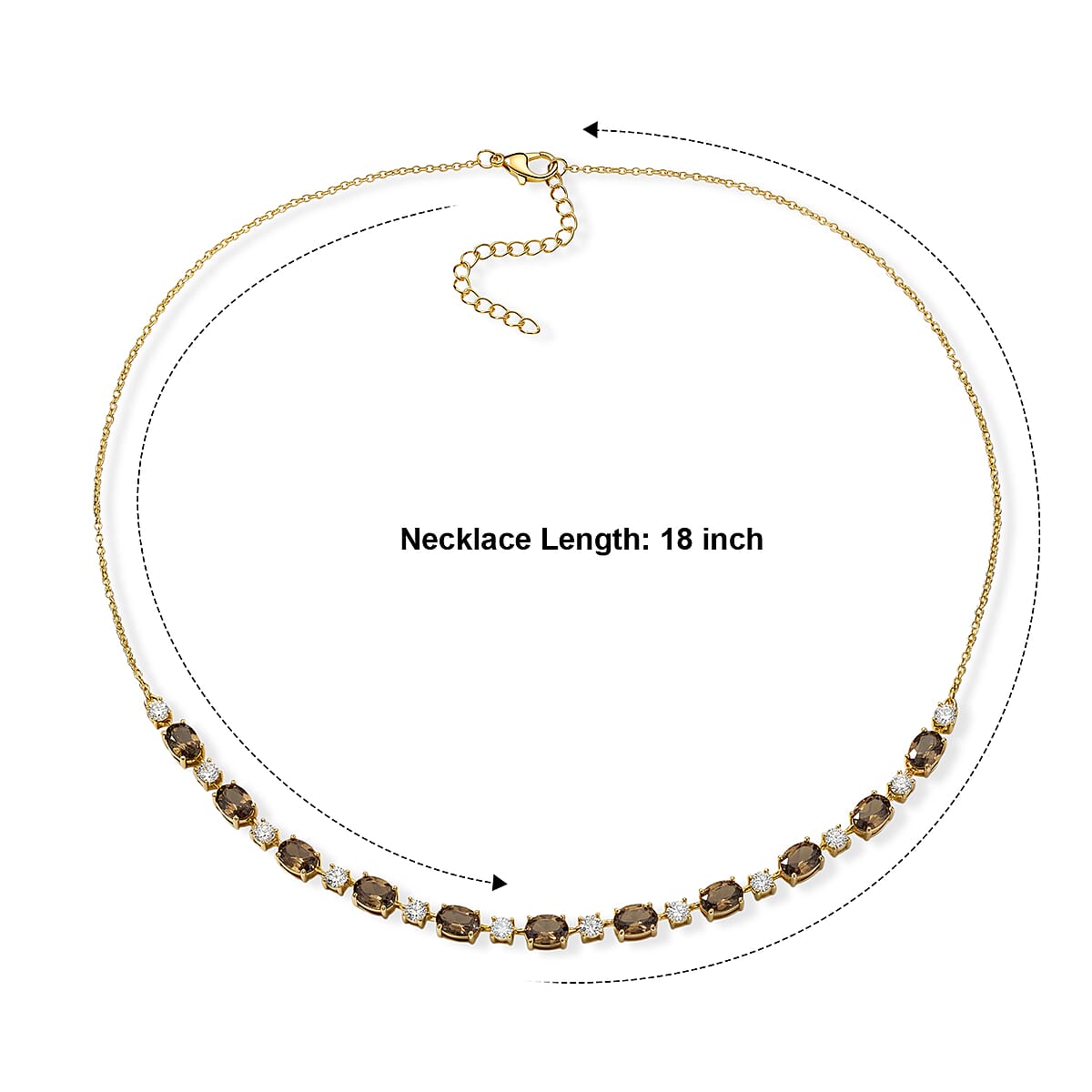 EverTrue Autumn Alexite and Moissanite 10.50 ctw Necklace in 18K YG Plated 18 Inches image number 1