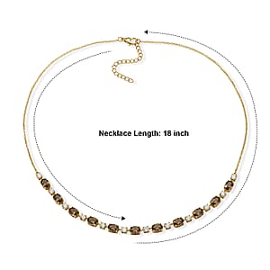 EverTrue Autumn Alexite and Moissanite 10.50 ctw Necklace in 18K YG Plated 18 Inches