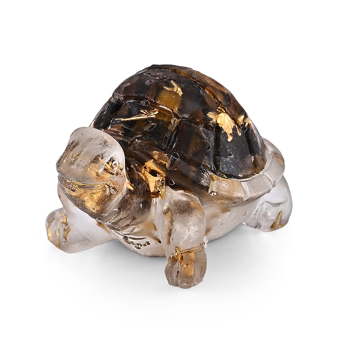 Resin with Tigers Eye Turtle Decor 50x30mm 15.00 ctw image number 1