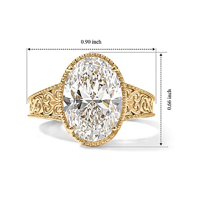 IGI Certified Luxuriant Lab Grown Diamond G VS 5.00 ctw Solitaire Ring in 14K Yellow Gold (Size 5.0)