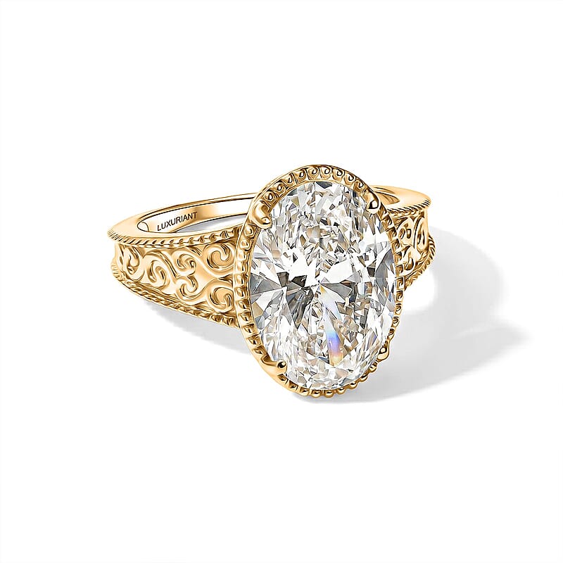 IGI Certified Luxuriant Lab Grown Diamond G VS 5.00 ctw Solitaire Ring in 14K Yellow Gold (Size 7.0)