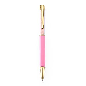 Rose Quartz Pen in Stainless Steel 690.00 ctw