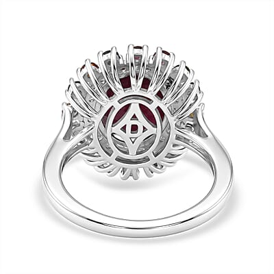 D'Joy Niassa Ruby (FF) and Multi Gemstone 7.00 ctw Ring in Rhodium Over Sterling Silver (Size 6.0)