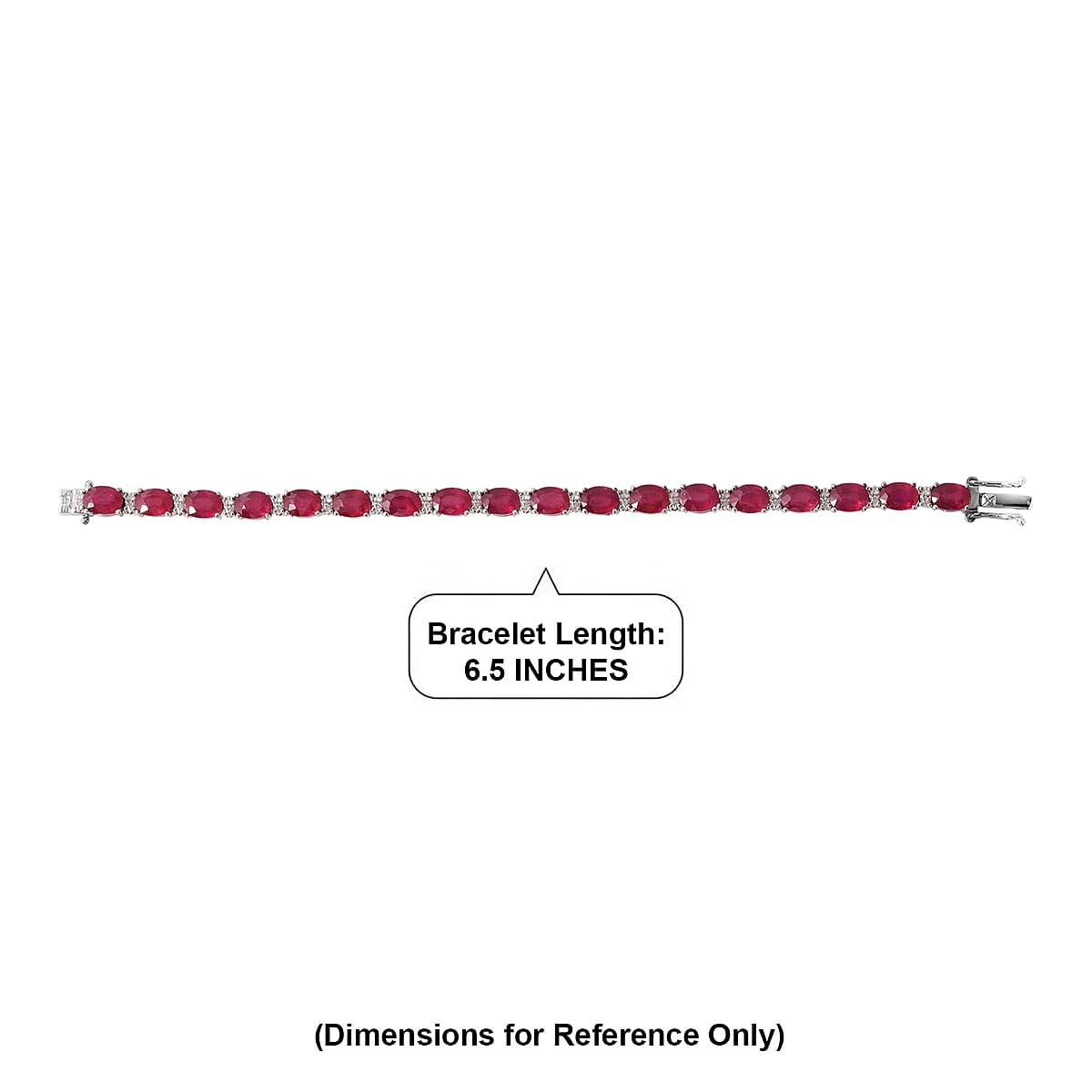 Epic Deal D'Joy Premium Niassa Ruby (FF), Moissanite Bracelet in Rhodium Over Sterling Silver (6.50 In) 20.75 ctw image number 4
