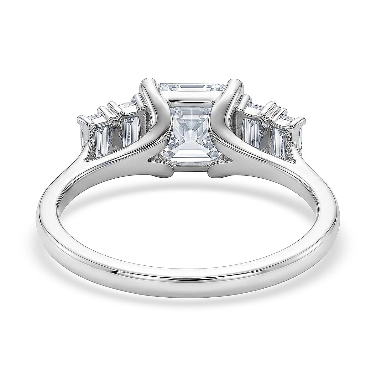 IGI Certified Luxuriant Asscher Cut Lab Grown Diamond G VS 2.00 ctw Royal Palace Radiance Ring in 10K White Gold (Size 5.0)
