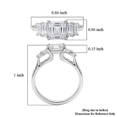 IGI Certified Luxuriant Asscher Cut Lab Grown Diamond G VS 2.00 ctw Royal Palace Radiance Ring in 10K White Gold (Size 5.0)