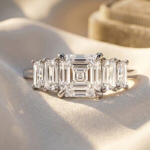 IGI Certified Luxuriant Asscher Cut Lab Grown Diamond G VS 2.00 ctw Royal Palace Radiance Ring in 10K White Gold (Size 6.0)
