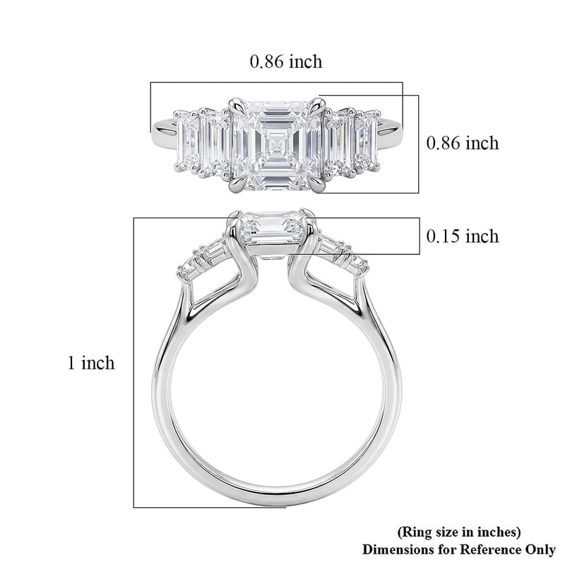 IGI Certified Luxuriant Asscher Cut Lab Grown Diamond G VS 2.00 ctw Royal Palace Radiance Ring in 10K White Gold (Size 6.0)
