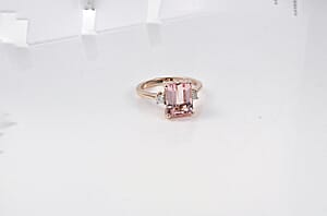 Luxoro Premium Pink Morganite and Diamond I2 3.50 ctw Ring in 10K Rose Gold (Size 8.0)