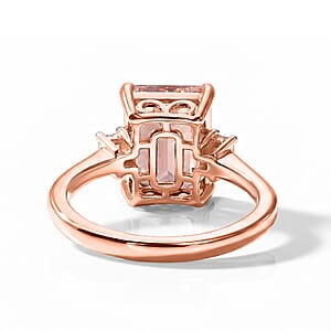 Luxoro Premium Pink Morganite and Diamond I2 3.50 ctw Ring in 10K Rose Gold (Size 8.0)