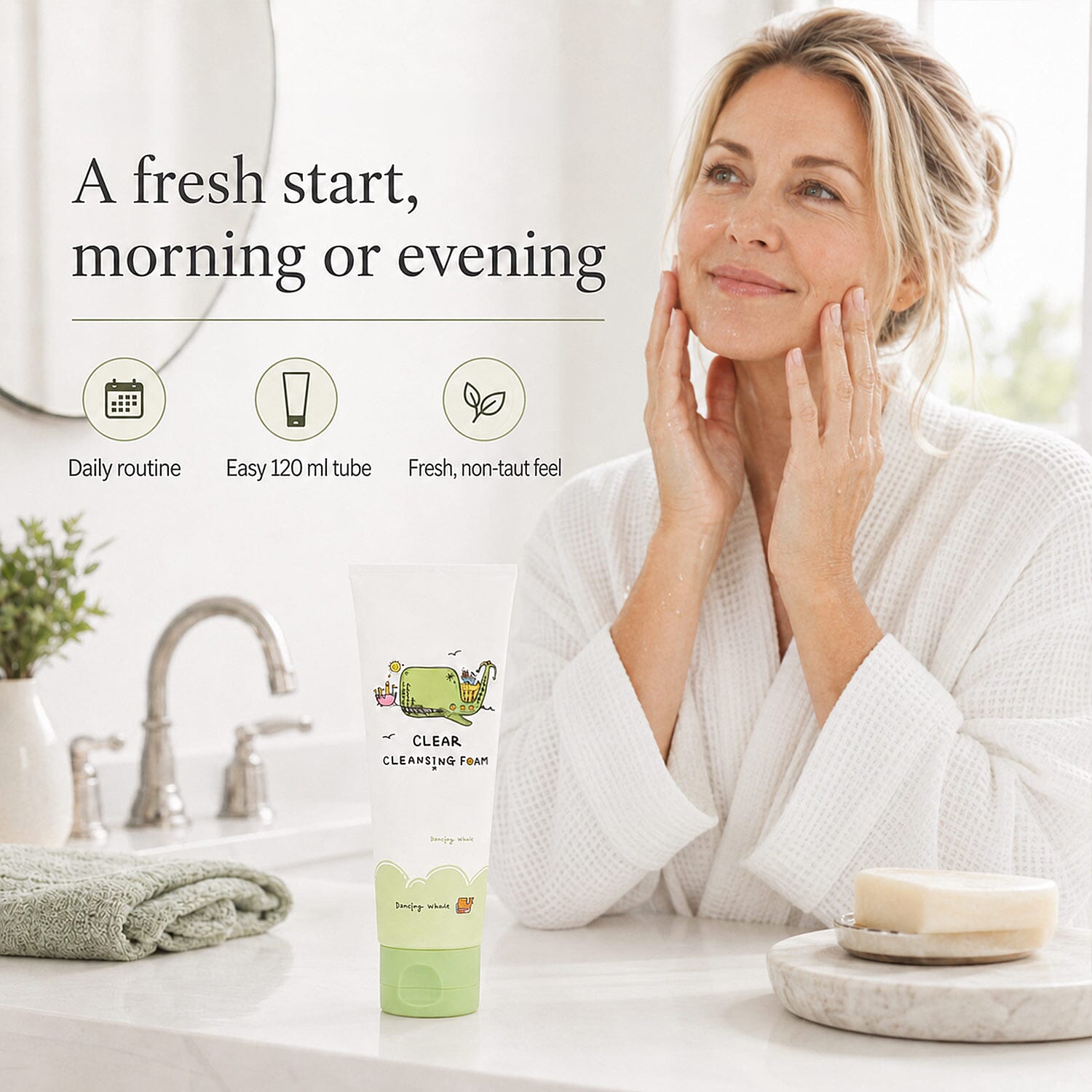 Dancing Whale Clean Cleansing Foam 120ml