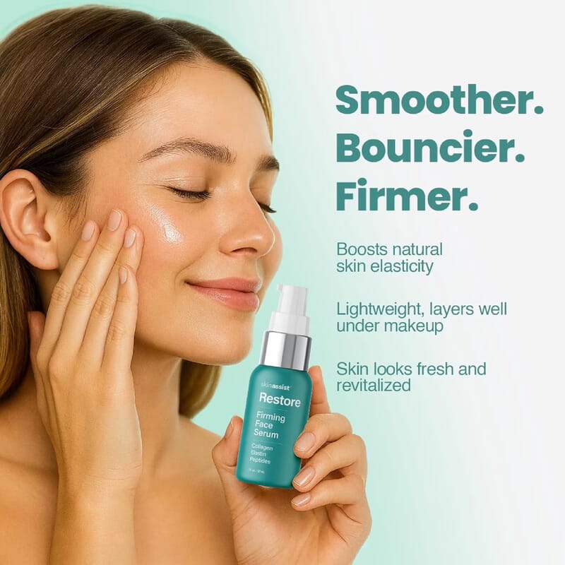Skinassist Restore Firming Face Serum with Collagen Elastin Peptides (1oz)