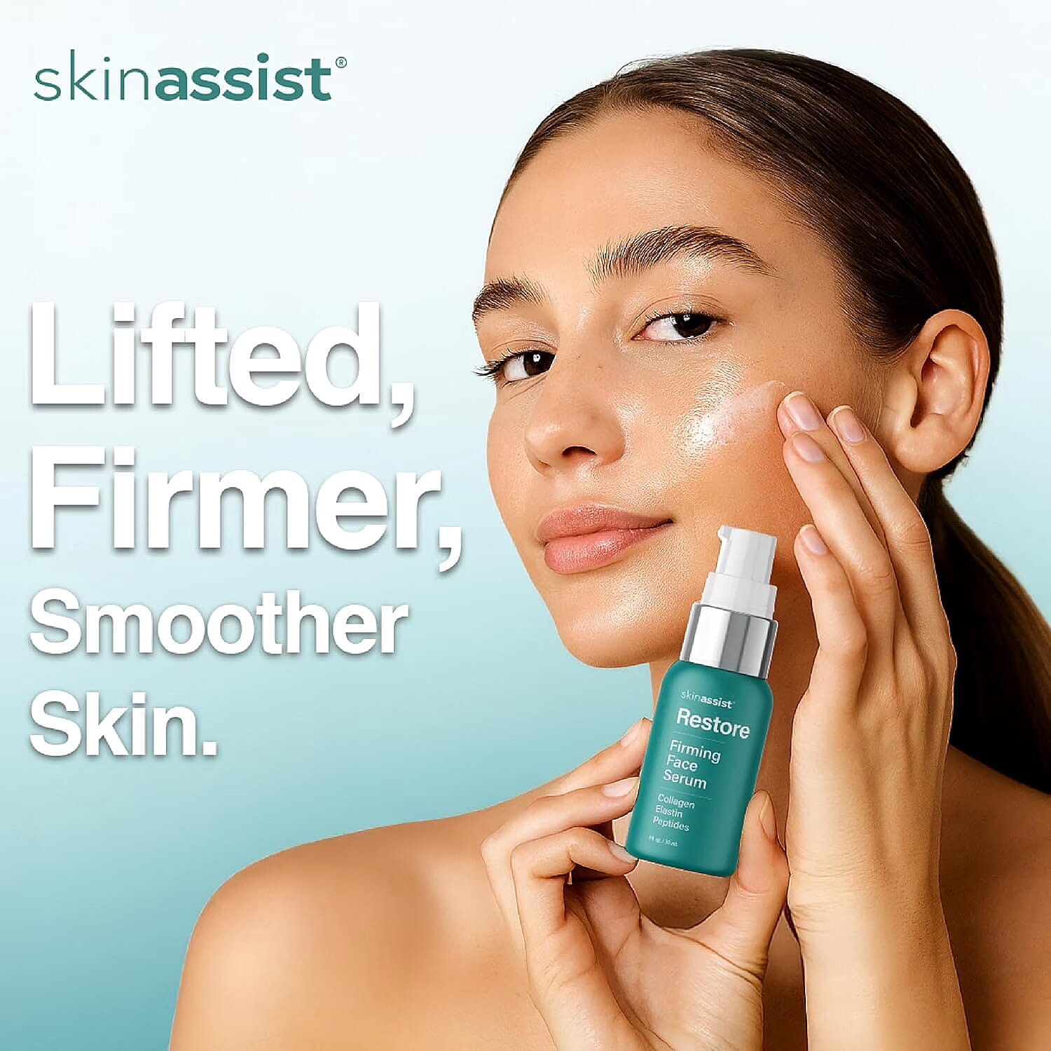 Skinassist Restore Firming Face Serum with Collagen Elastin Peptides (1oz)