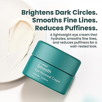 Skinassist Smooth Eye Renewal Cream with Peptides & Caffeine (0.5oz)