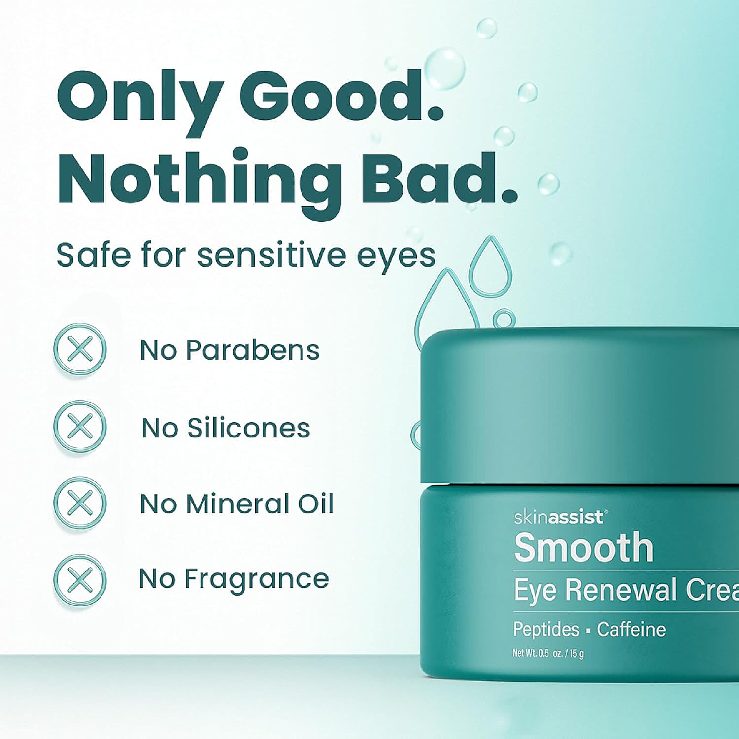 Skinassist Smooth Eye Renewal Cream with Peptides & Caffeine (0.5oz)