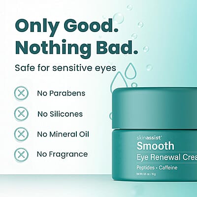 Skinassist Smooth Eye Renewal Cream with Peptides & Caffeine (0.5oz)