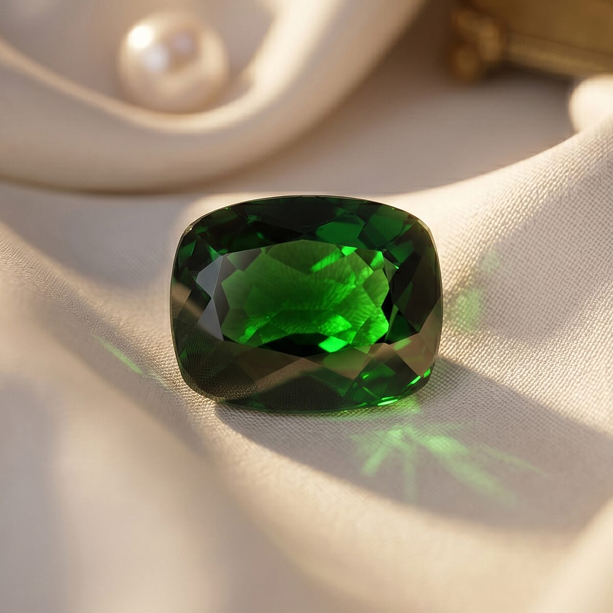 AAAA Chrome Diopside (Cush 9x7 mm) 2.00 ctw image number 1