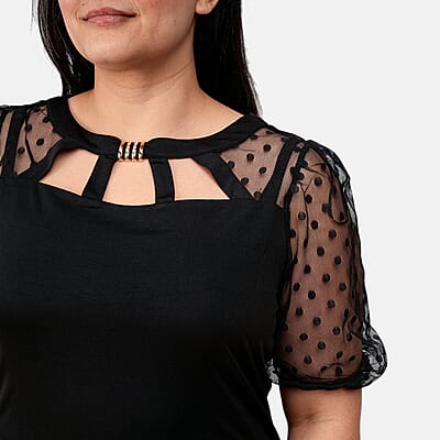 Daily Line Black Cut Out Top-L