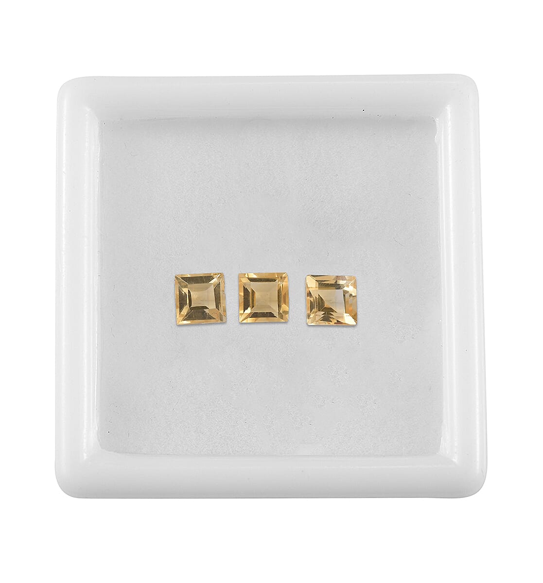 Brazilian Citrine Set of 3 (Sqr 5 mm) 1.83 ctw