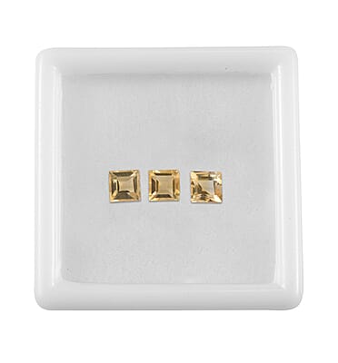 Brazilian Citrine Set of 3 (Sqr 5 mm) 1.83 ctw