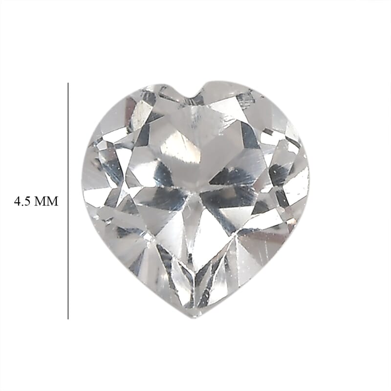 White Topaz (Hrt 4.5 mm) 0.74 ctw