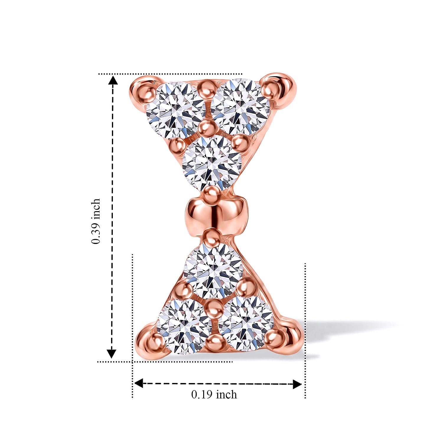 Luxuriant Lab Grown Diamond G-H SI 0.25 ctw Earrings in 18K Vermeil Rose Gold Over Sterling Silver (7.25 In)