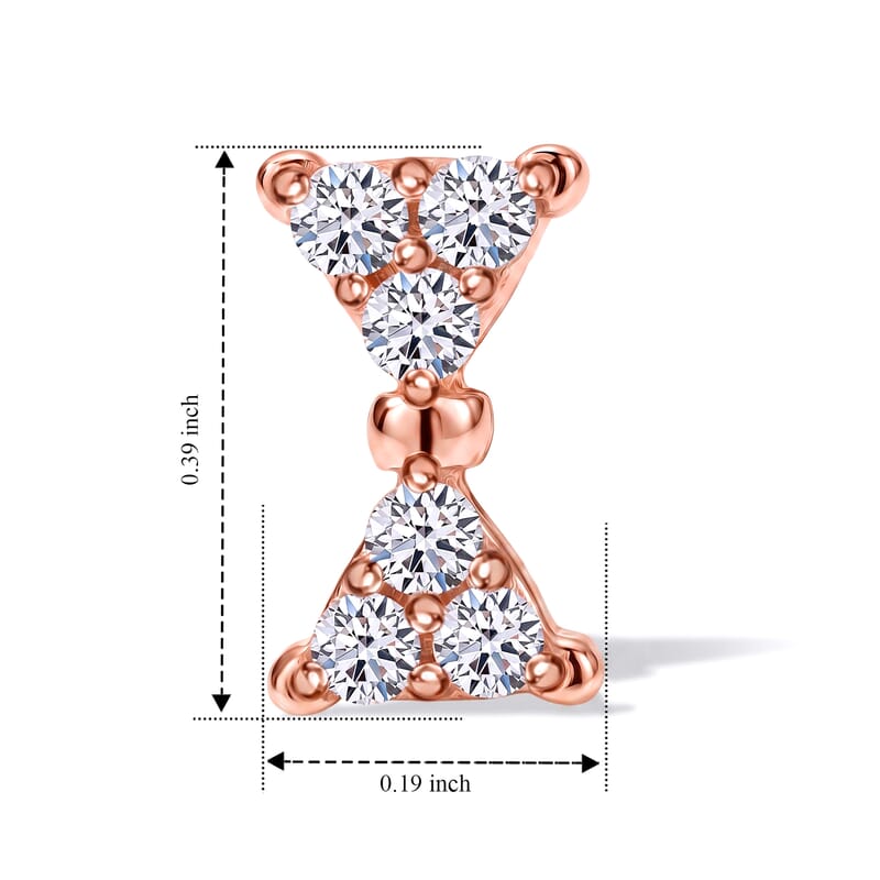 Luxuriant Lab Grown Diamond G-H SI 0.25 ctw Earrings in 18K Vermeil Rose Gold Over Sterling Silver (7.25 In)
