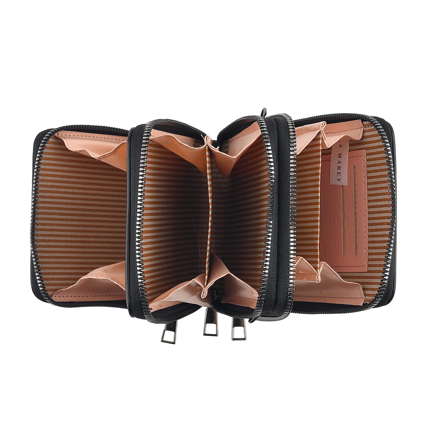 La Marey Set of 2 Black Faux Leather Crossbody Bag and Wallet with RFID Protection