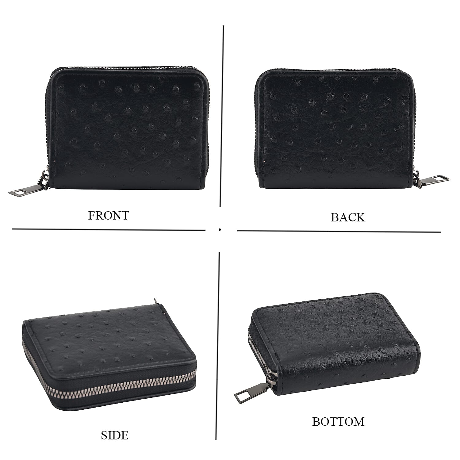 La Marey Set of 2 Black Faux Leather Crossbody Bag and Wallet with RFID Protection