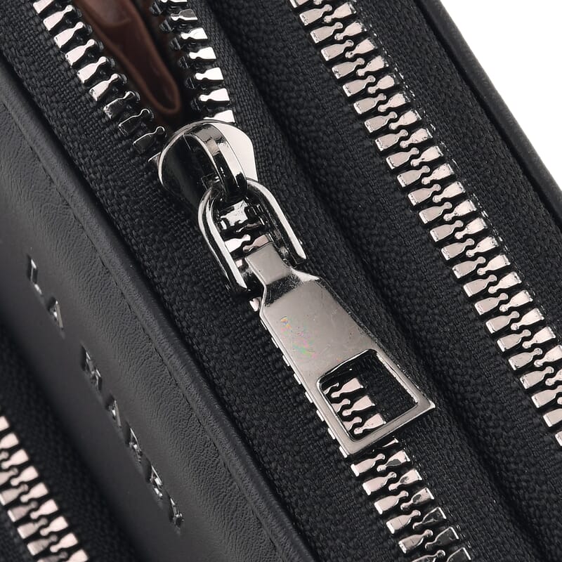 La Marey Set of 2 Black Faux Leather Crossbody Bag and Wallet with RFID Protection