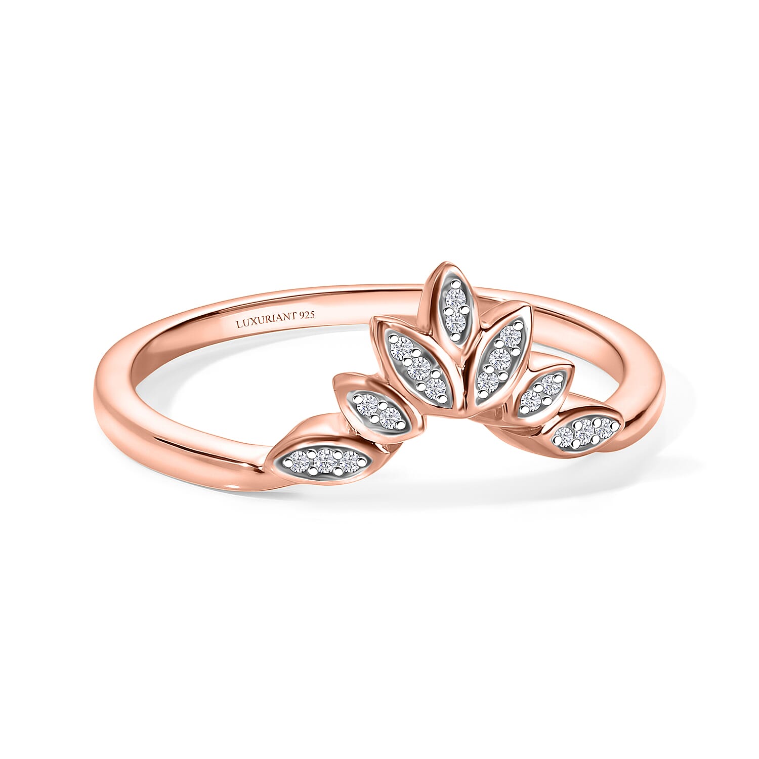 Luxuriant Lab Grown Diamond G-H SI 0.06 ctw Ring in 18K Vermeil Rose Gold Over Sterling Silver (Size 5.0)